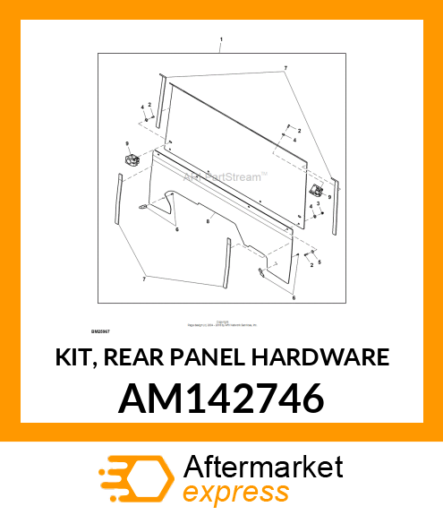 KIT, REAR PANEL HARDWARE AM142746