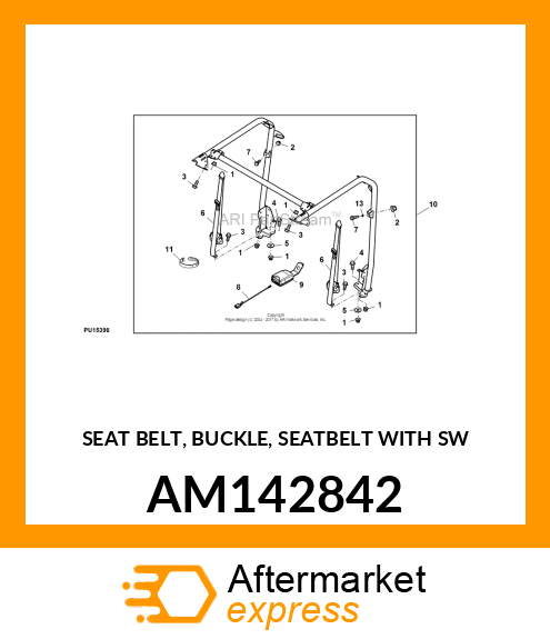 SEAT BELT, BUCKLE, SEATBELT WITH SW AM142842