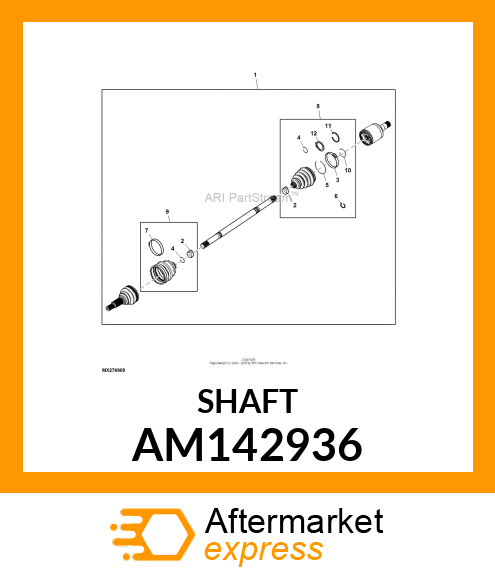 AXLE, KIT, FRONT, INNER BOOT AM142936