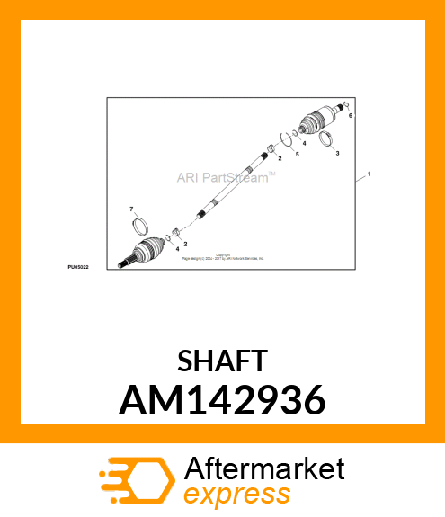 AXLE, KIT, FRONT, INNER BOOT AM142936