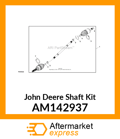 AXLE, KIT, FRONT, OUTER BOOT AM142937