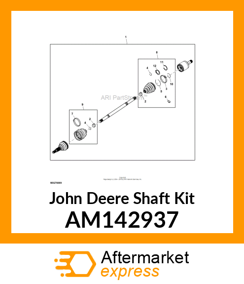 AXLE, KIT, FRONT, OUTER BOOT AM142937