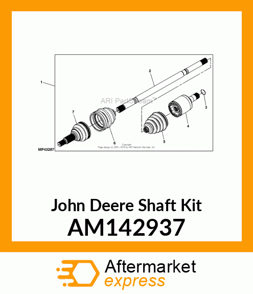 AXLE, KIT, FRONT, OUTER BOOT AM142937