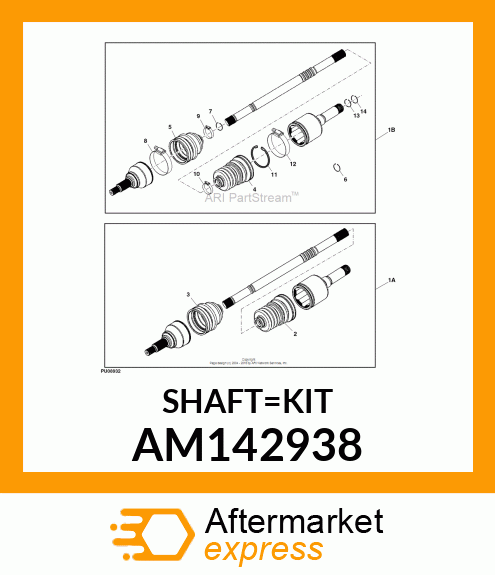 AXLE, KIT, REAR AM142938