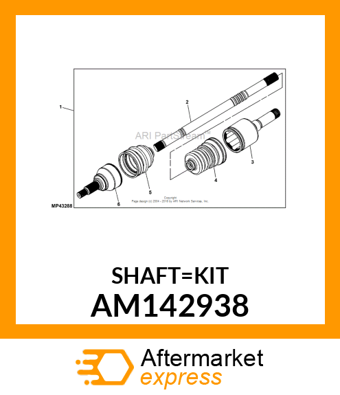 AXLE, KIT, REAR AM142938