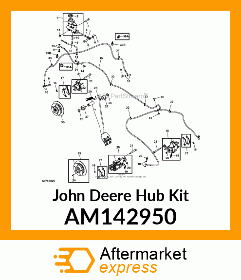 HUB KIT, KIT, WHEEL HUB/BRAKE ROTOR AM142950