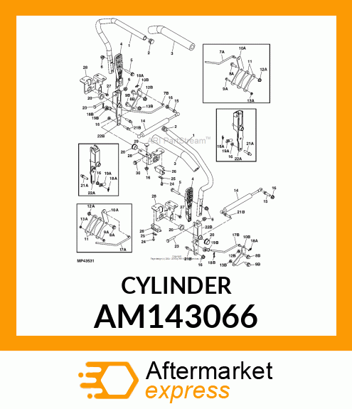 GAS OPERATED CYLINDER, ABSORBER, SH AM143066