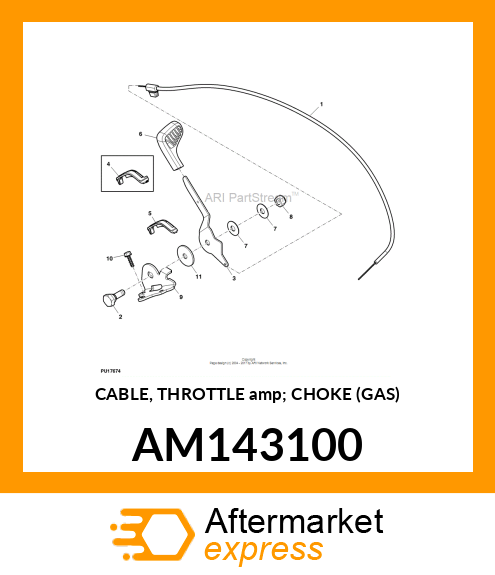 CABLE, THROTTLE amp; CHOKE (GAS) AM143100