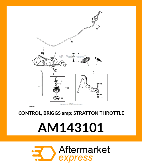 CONTROL, BRIGGS amp; STRATTON THROTTLE AM143101