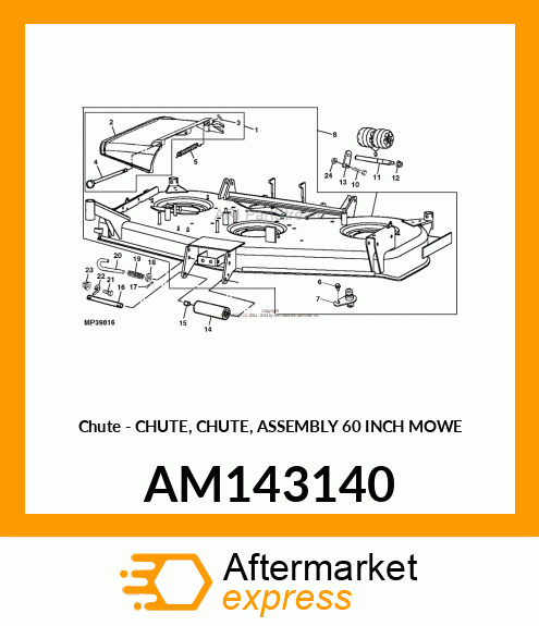 Chute - CHUTE, CHUTE, ASSEMBLY 60 INCH MOWE AM143140