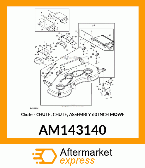 Chute - CHUTE, CHUTE, ASSEMBLY 60 INCH MOWE AM143140