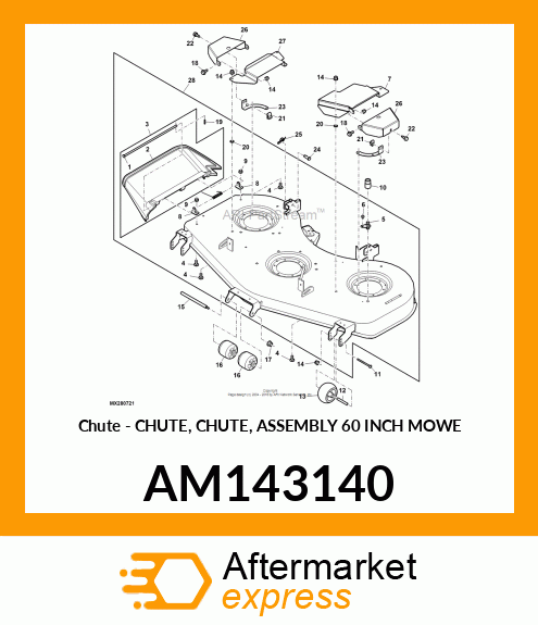 Chute - CHUTE, CHUTE, ASSEMBLY 60 INCH MOWE AM143140