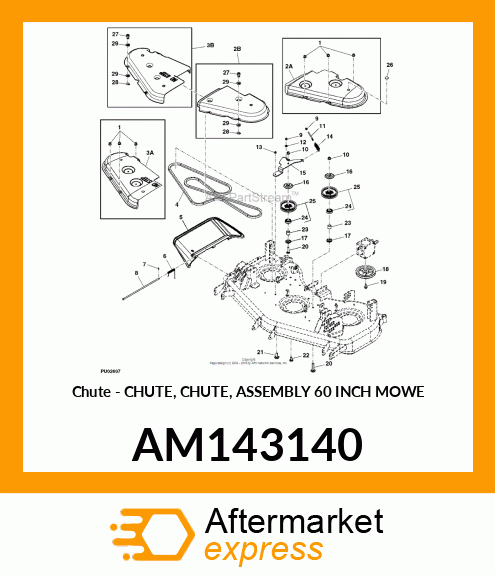 Chute - CHUTE, CHUTE, ASSEMBLY 60 INCH MOWE AM143140