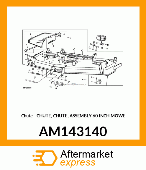 Chute - CHUTE, CHUTE, ASSEMBLY 60 INCH MOWE AM143140