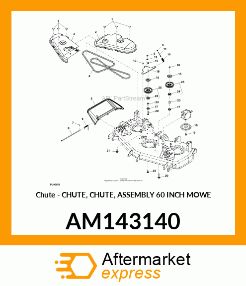 Chute - CHUTE, CHUTE, ASSEMBLY 60 INCH MOWE AM143140