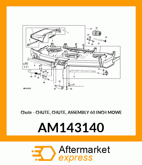 Chute - CHUTE, CHUTE, ASSEMBLY 60 INCH MOWE AM143140