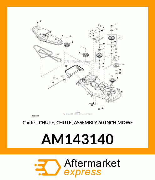 Chute - CHUTE, CHUTE, ASSEMBLY 60 INCH MOWE AM143140