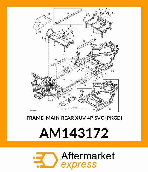 FRAME, MAIN REAR XUV 4P (WELDED) AM143172