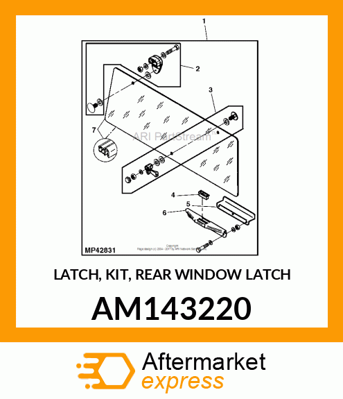 LATCH, KIT, REAR WINDOW LATCH AM143220