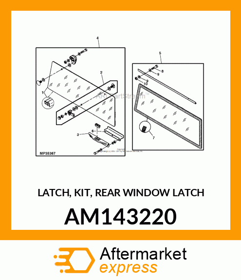 LATCH, KIT, REAR WINDOW LATCH AM143220