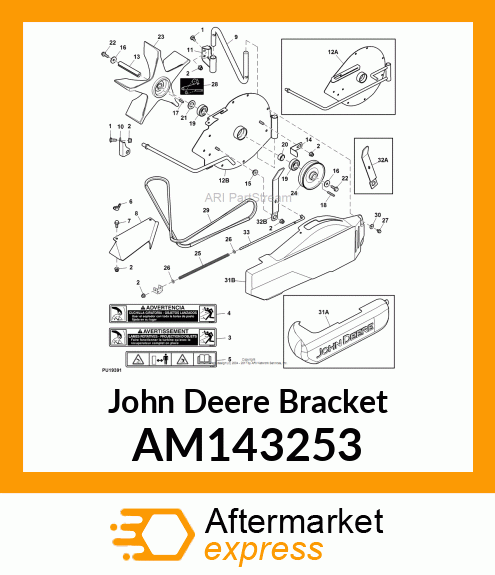 BRACKET, FRONT ASSY, X700 HC AM143253