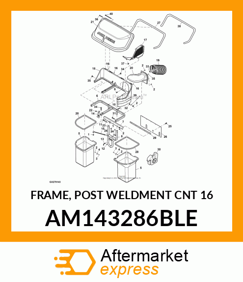 FRAME, POST WELDMENT CNT 16 AM143286BLE