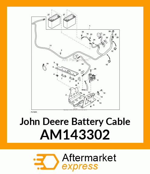 BATTERY CABLE, CABLE, POSITIVE BATT AM143302