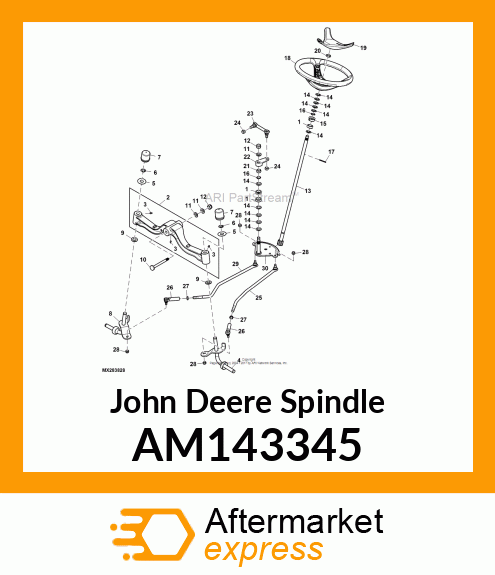 SPINDLE, RH MANUAL AM143345