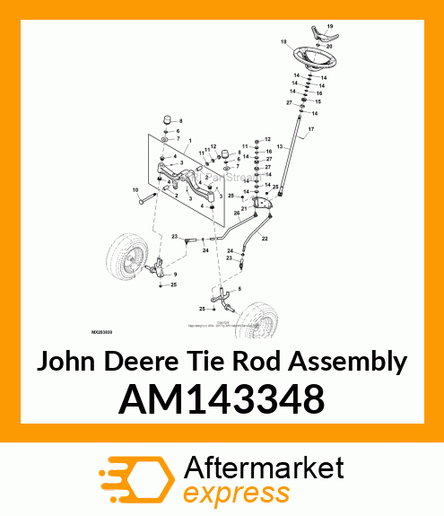 TIE ROD ASSEMBLY, LF W/O END, 2WS AM143348