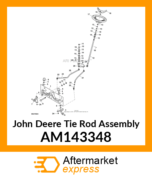 TIE ROD ASSEMBLY, LF W/O END, 2WS AM143348