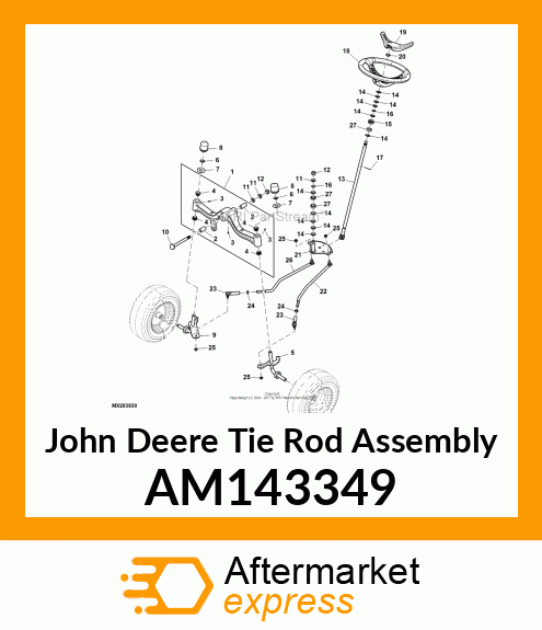 TIE ROD ASSEMBLY, RF W/O END, 2WS AM143349