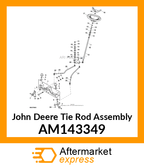 TIE ROD ASSEMBLY, RF W/O END, 2WS AM143349