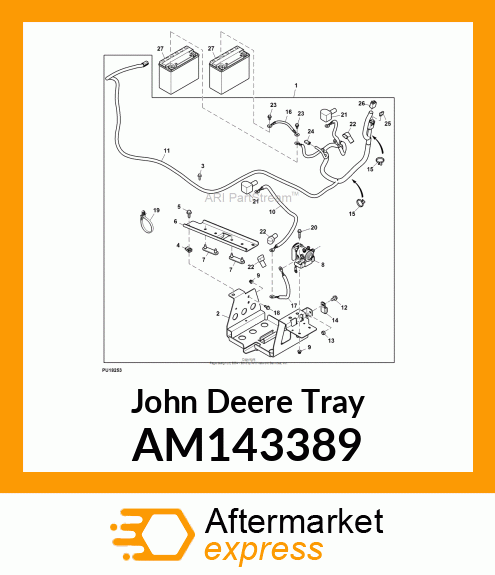 TRAY, TRAY, DUAL BATTERY AM143389