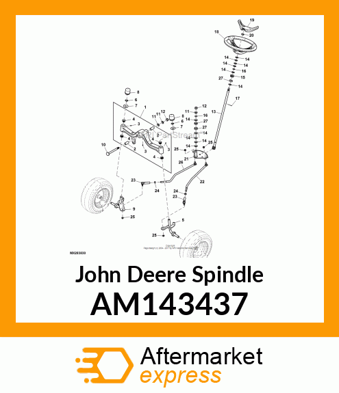 SPINDLE, LH MANUAL, 15X6.50 AM143437