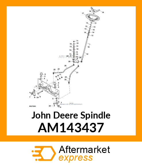 SPINDLE, LH MANUAL, 15X6.50 AM143437