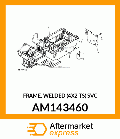 FRAME, WELDED (4X2 TS) SVC AM143460