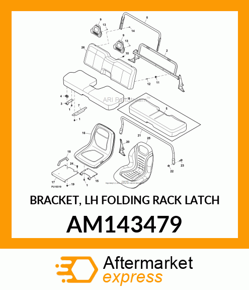 BRACKET, LH FOLDING RACK LATCH AM143479