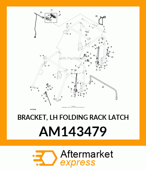 BRACKET, LH FOLDING RACK LATCH AM143479