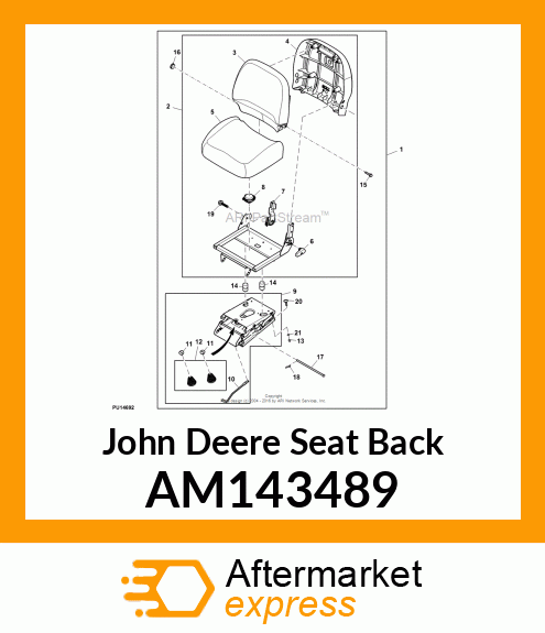 SEAT BACK, SEAT BACK, COVERED CUSHI AM143489