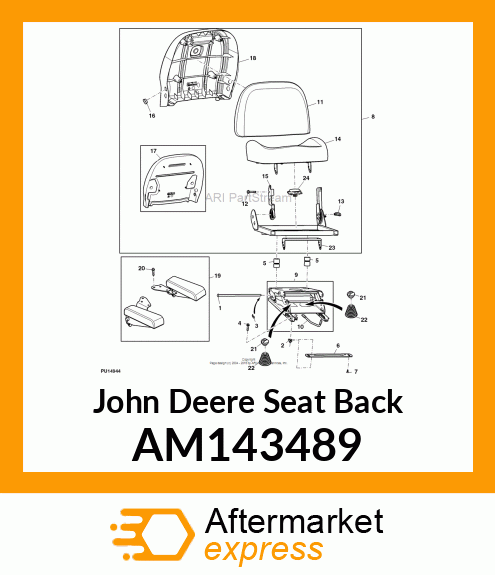 SEAT BACK, SEAT BACK, COVERED CUSHI AM143489