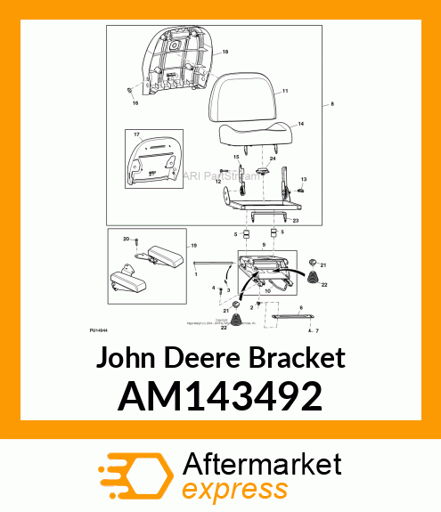 BRACKET, BRACKET, RH SEAT BACKREST AM143492