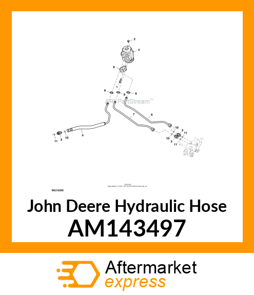 HYD. HOSE, STEERING VALVE PRESSURE AM143497