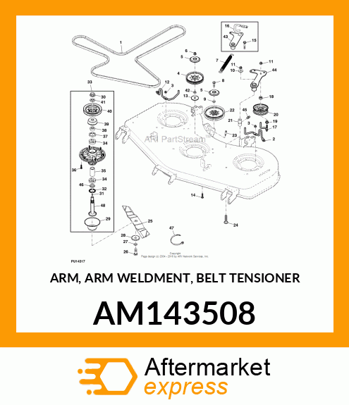 ARM, ARM WELDMENT, BELT TENSIONER AM143508