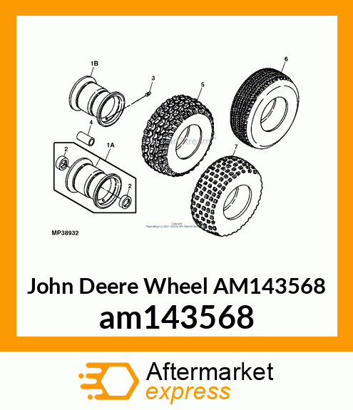 WHEEL,8X7,YELLOW am143568