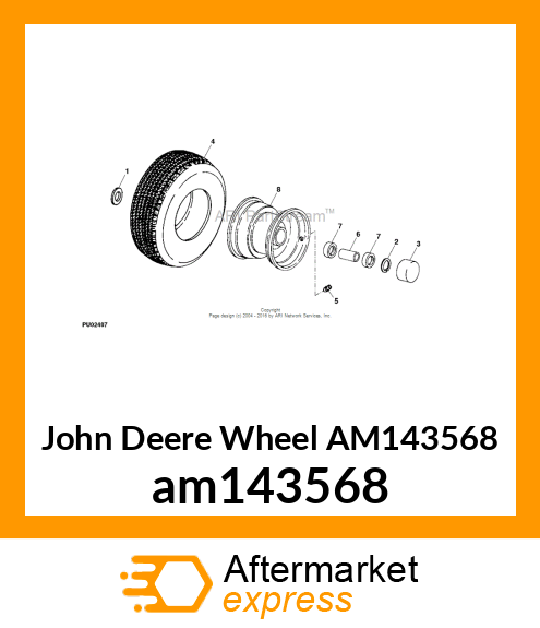 WHEEL,8X7,YELLOW am143568