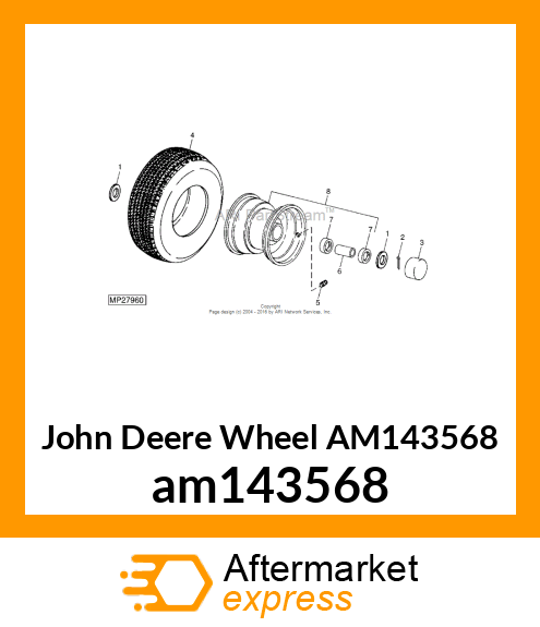 WHEEL,8X7,YELLOW am143568