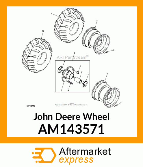 WHEEL, 9X10, BLACK AM143571