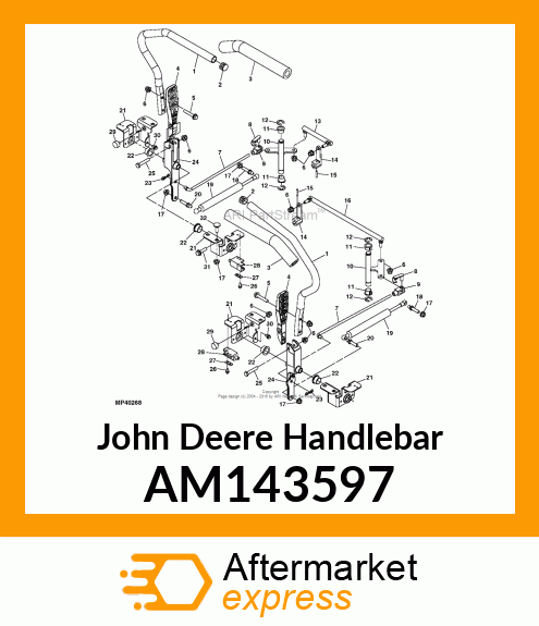 HANDLEBAR, W/ GRIP FOR SERVICE AM143597