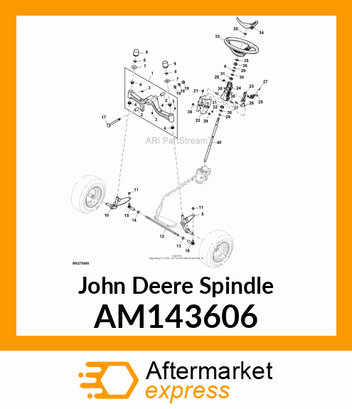 SPINDLE, RH PWR, 15X6.50 AM143606