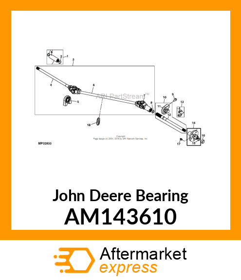 BEARING, PILLOW BLOCK, DOUBLE AM143610